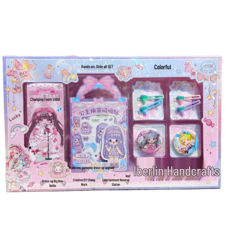 Creative Magnetic Quiet Book: DIY Girl Hair Clip Scrapbook Toy - Perfect Enrollment Gift for Children