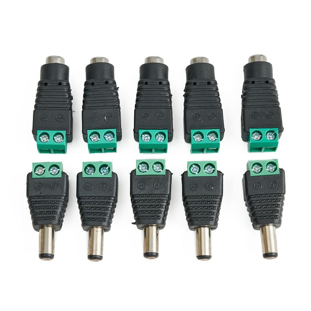 10x 2.1mm Male Female DC 12V Power Plug Socket Screw Terminal CCTV Adaptors