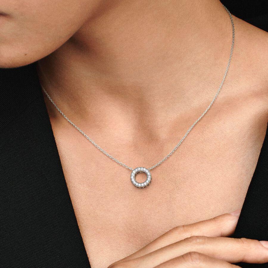 925 Silver Necklace Round Disk Pendant Fit Beads Charms DIY Jewelry Fine Gift For Women Trinkets