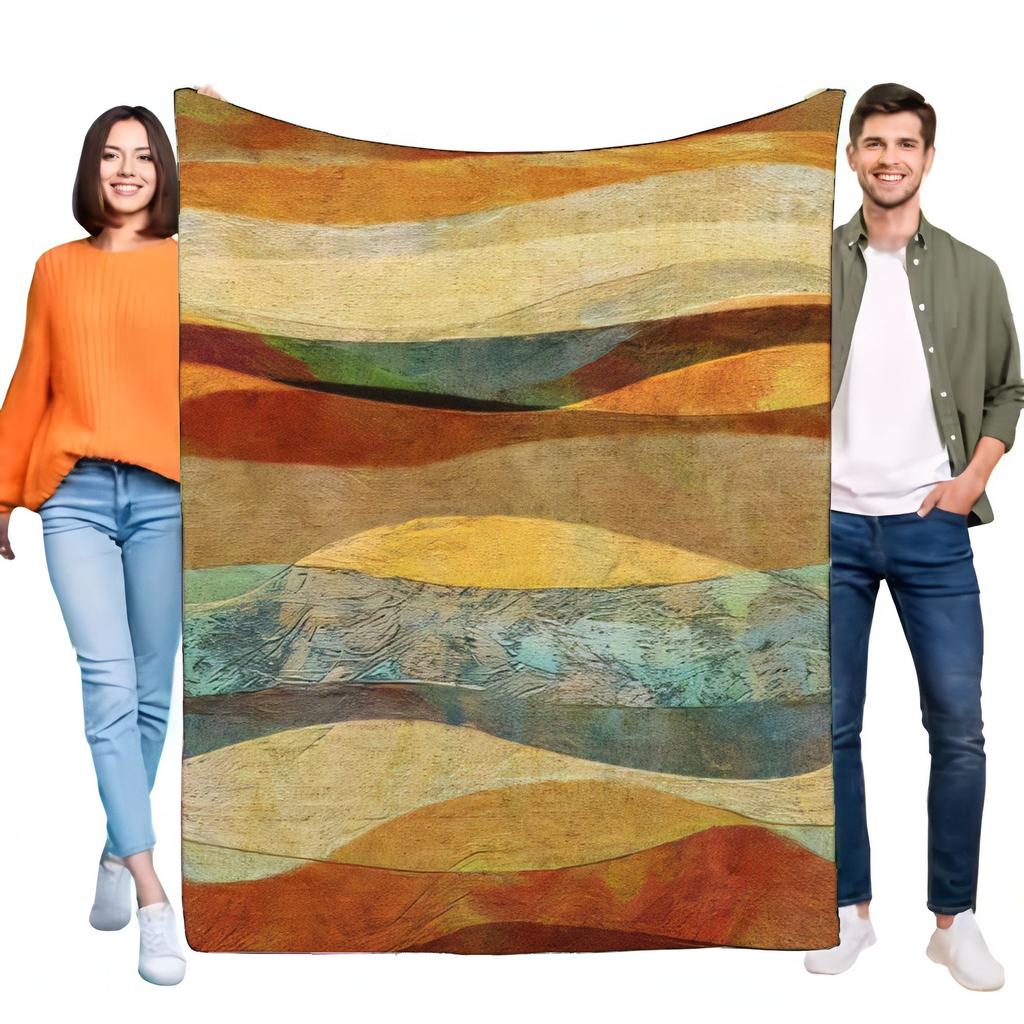 Abstract Waves Cozy Blanket Soft Warm Throw Decorative Bed Sofa Cover Gift Idea