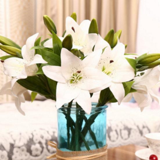 1ks umělý květ lilie falešná rostlina domácí kancelář Cafe svatební dekorace