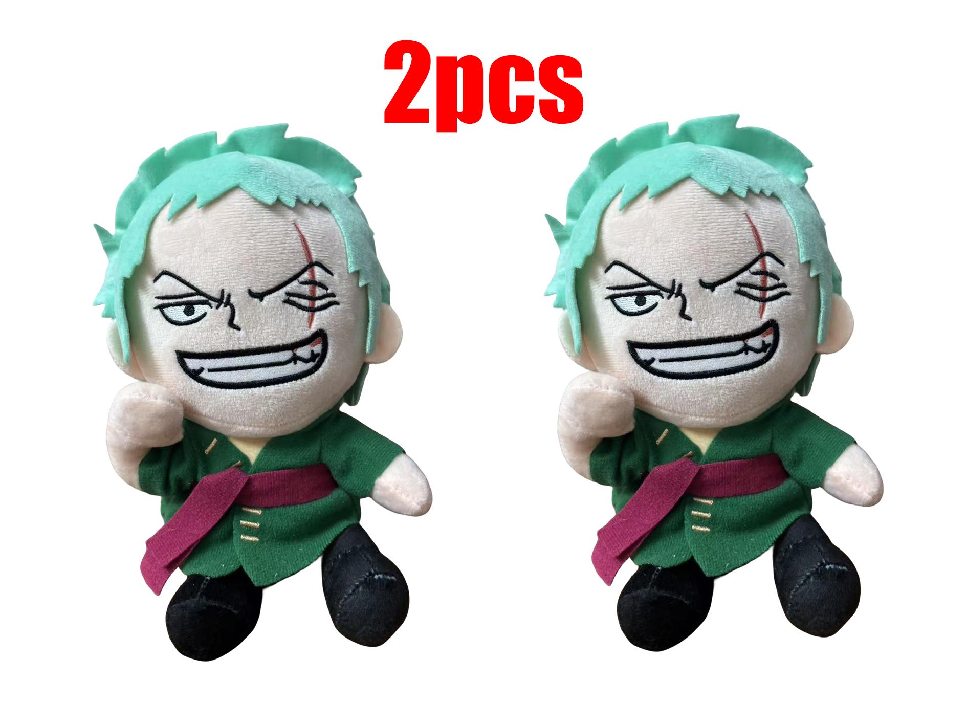 Figurines Anime One Piece Zoro Luffy Chopper Peluches Mignonnes Dessin Animé Peluche Poupées Remplies Pendentif Cadeaux de Noël pour Enfants