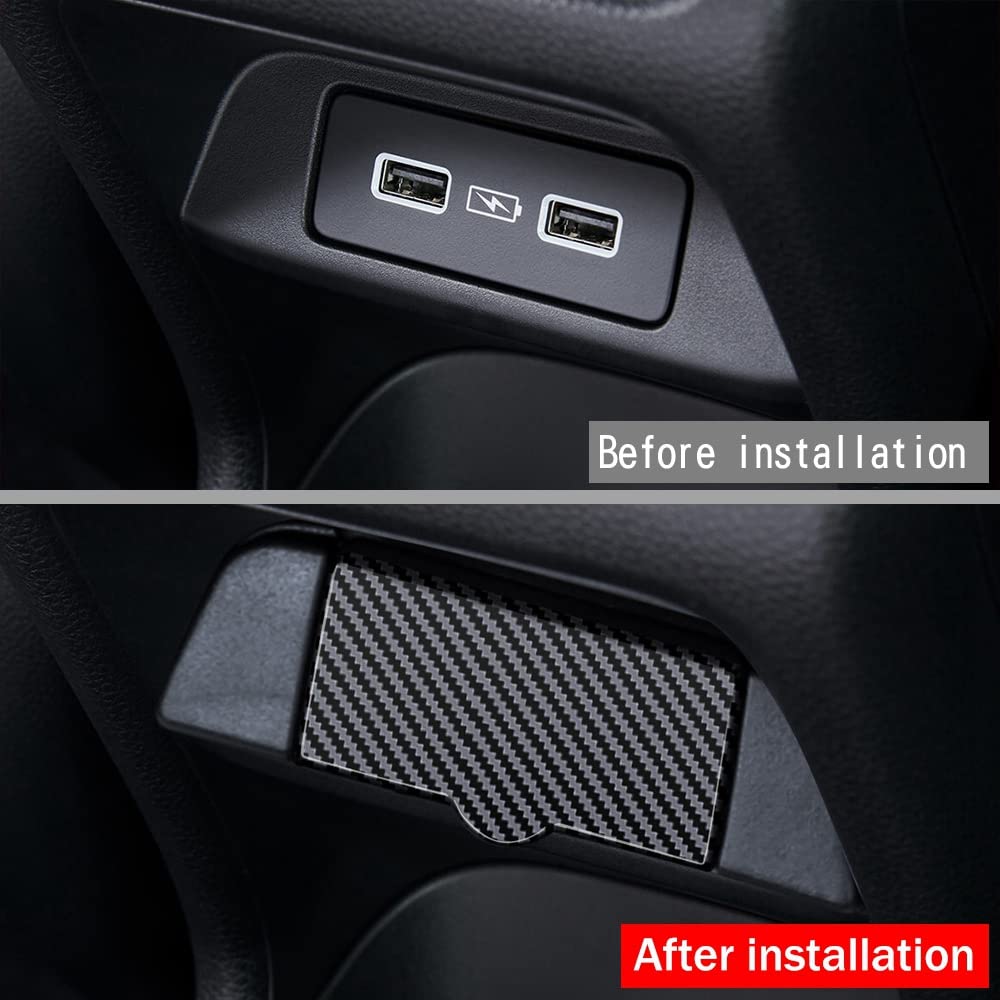 Jingfei Car Carbon Fiber Rear USB Charger Port Air Outlet Vent Trim Panel Protective Cover for V-V Vezel 2021 2022