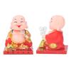 Buddha Figurine Eco Friendly Auspicious Smiling Eyes Monk Decoration Auto Shaking Hand Solar Power Energy Saving for Indoor