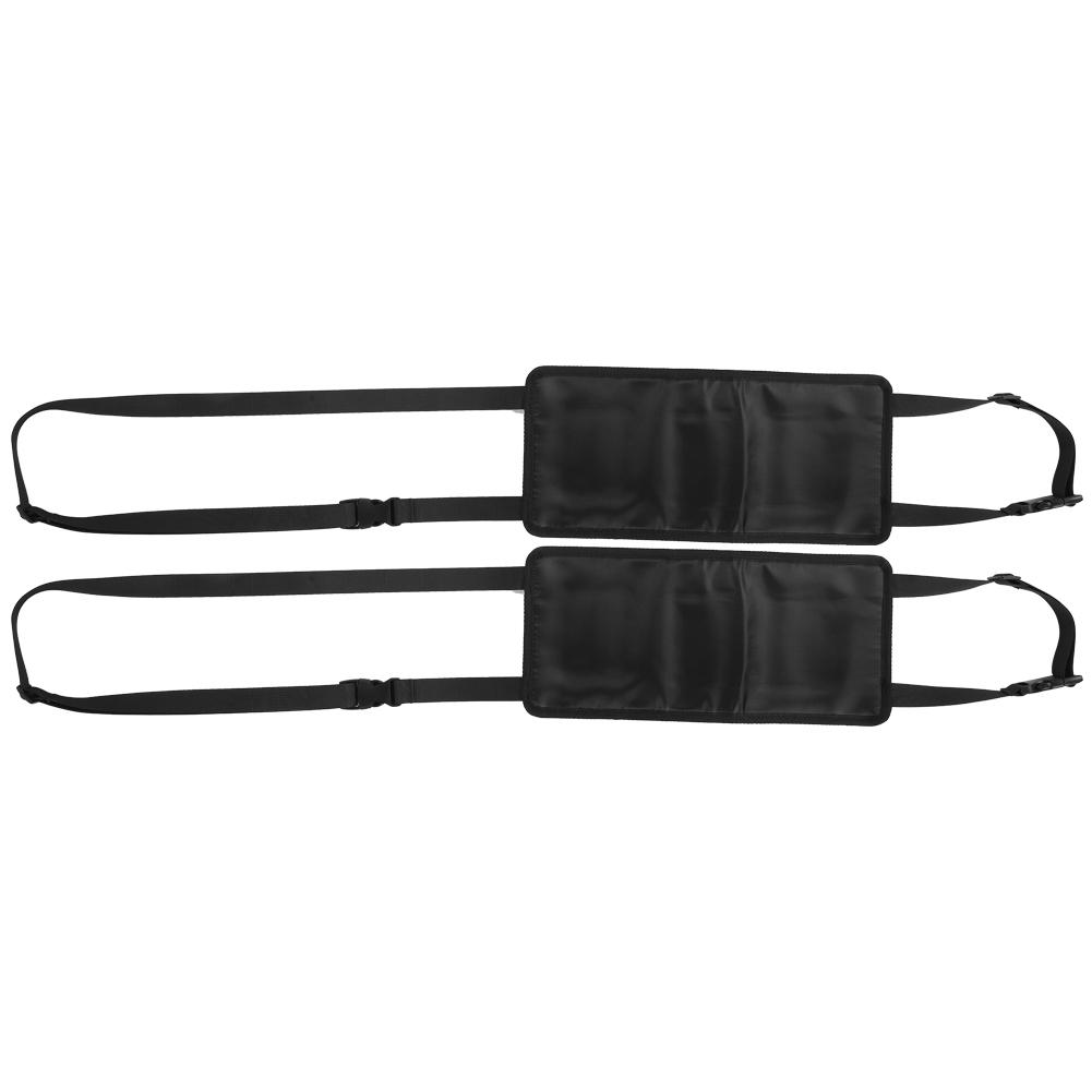2 Stück Angusrutenhalter-Set Auto-Angelaufbewahrung Klettverschluss Verstellbarer Befestigungsgurt Schwarz