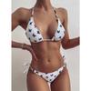 Women Striped Push Up High Cut Hight Waist  Bikini Set Two Piece Swimsuit