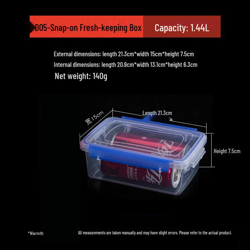 

ZISIZ Snap-Lock Transparent Plastic Food Storage Container