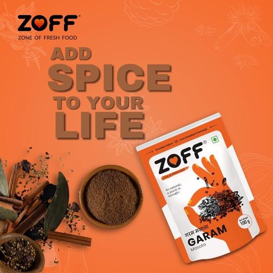 Zoff Essential Kitchen Spices - Garam Masala, Red Chilli, Turmeric & Coriander - Pack Of 4 | 100G Each | Premium Zip Lock Pouch | 400 Gram