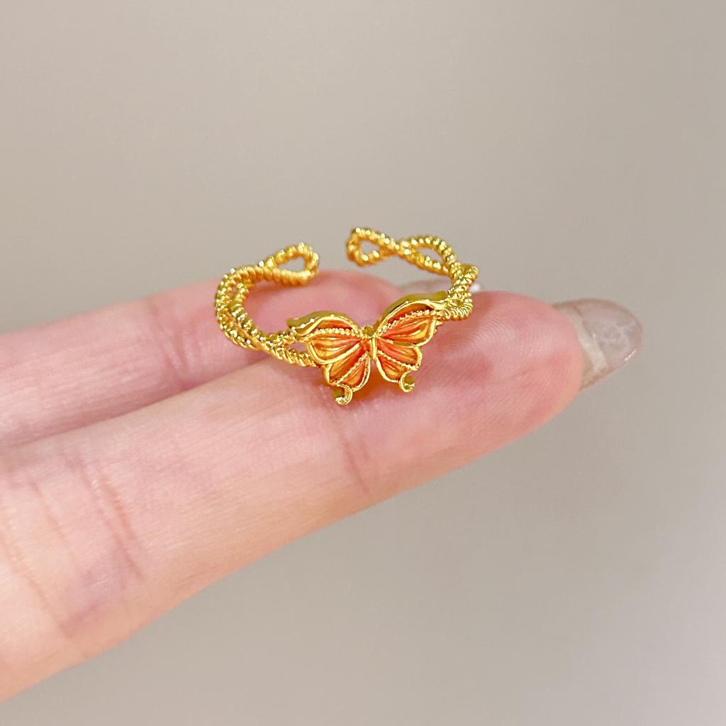 Medieval Brushed Diamond-encrusted Zircon Ring for Women Does Not Fade, Light Luxury and Versatile Open Index Finger Ring Jewelry.
