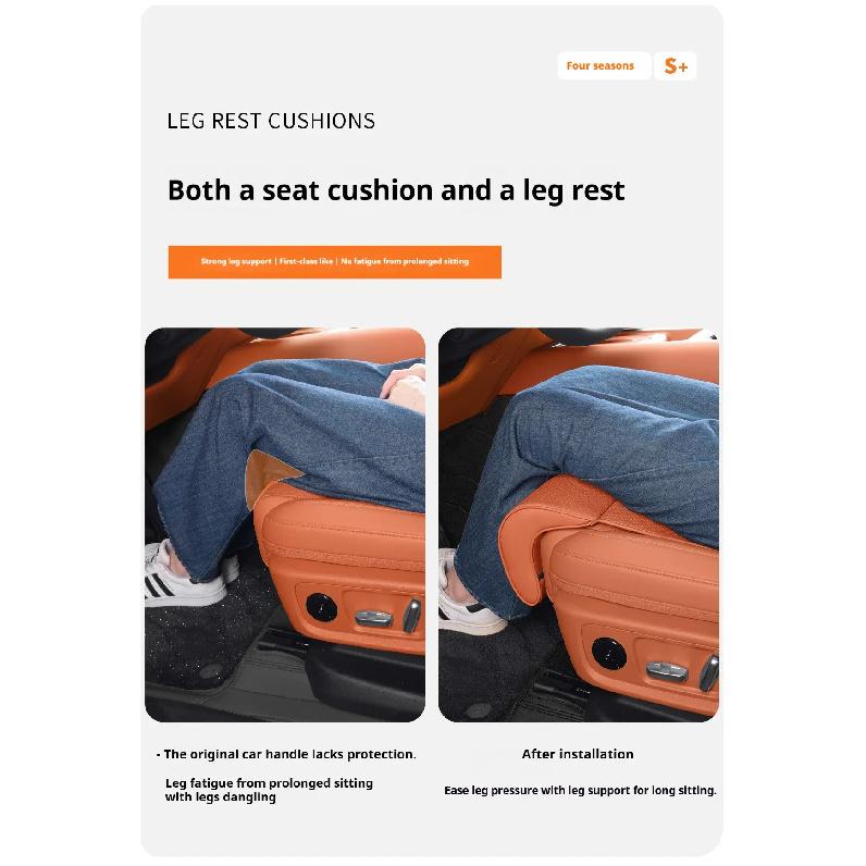 For Toyota RAV4 Land Cruiser Prado 15 New Car Seat Rest Cushion Nappa leather Seat Extender Leg Cushion Memory Foam Seat Padding