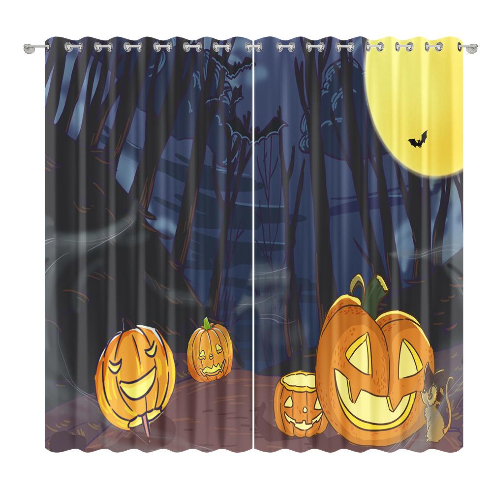 Halloween Curtain Cloth Bedroom Living Room Balcony Blackout Curtain Office Hotel Insulation Curtain