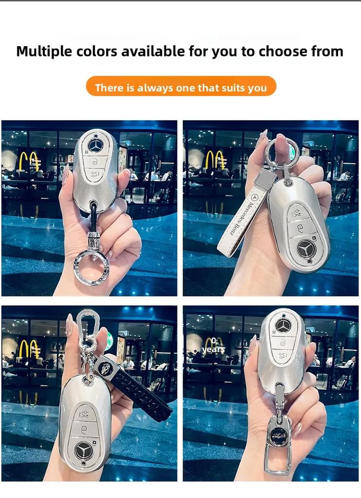 Car Key Case Cover for Mercedes Benz 2022 C S Class W206 W223 S350 C260 C300 S400 S450 S500 TPU Shell Fob Holder Protector Vv1