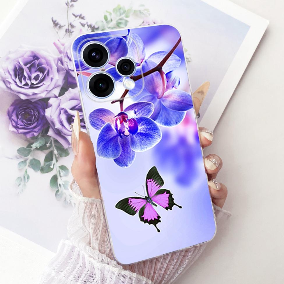 Transparent For Oppo Reno15 Cover Luxury Cute Cat Fashion Butterfly Cool Painted Bumper Casing For Oppo Reno15 5G CPH2825 Case