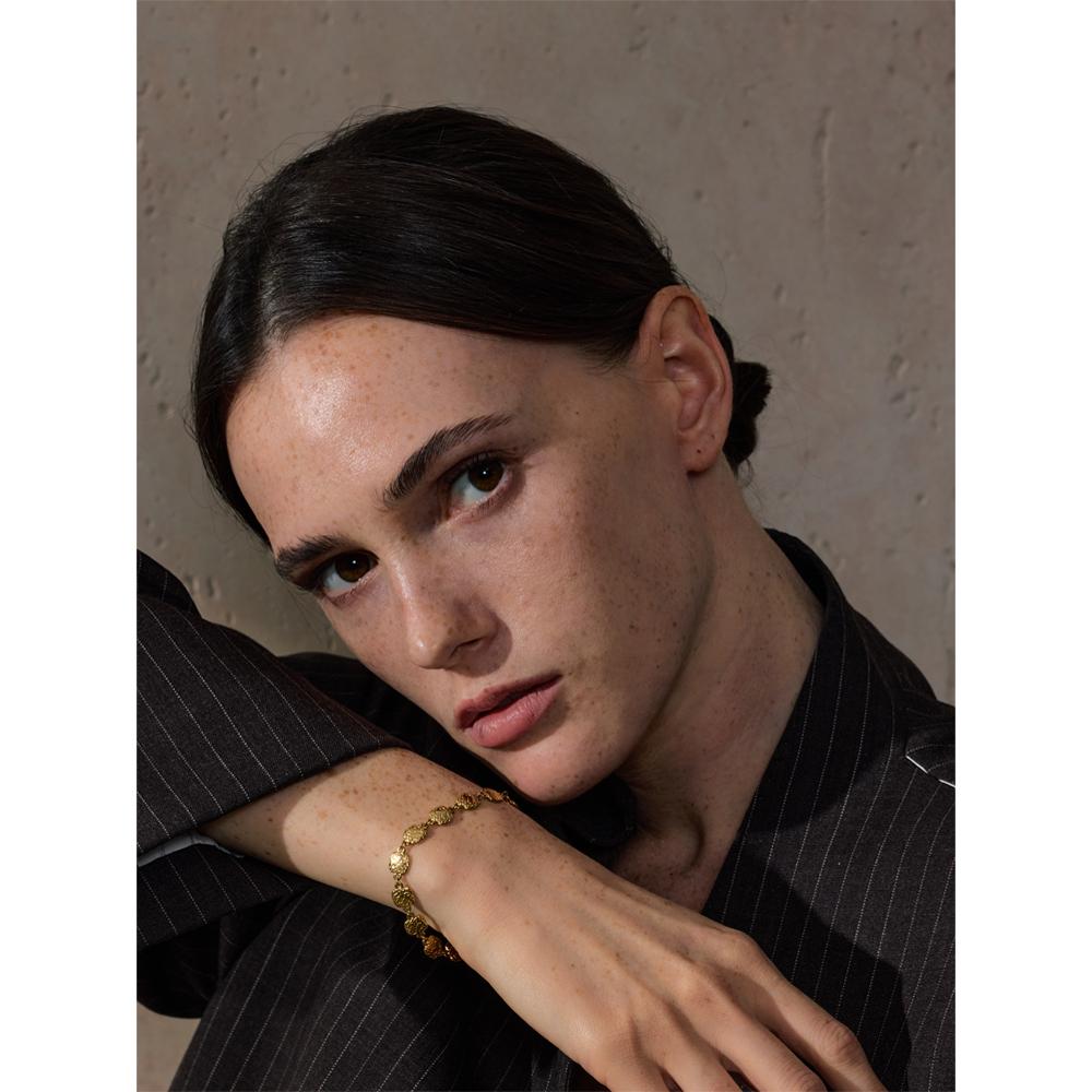 Yhpup Fashion Stainless Steel Square Chain Bracelet Bangle for Women Rust Proof Personalized Charm Wrist Jewellery Gift