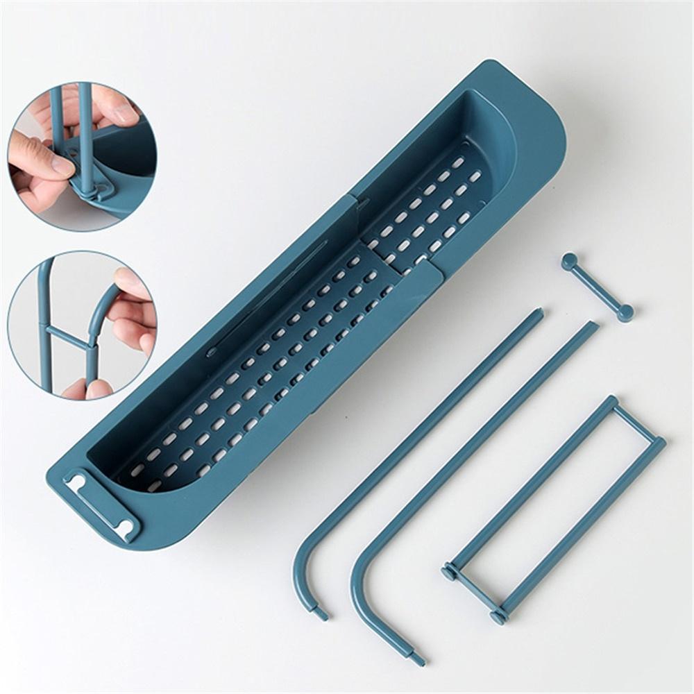 Telescopic Sink Shelf Soap Sponge Drain Rack Storage Basket Adjustable Kitchen Accessories