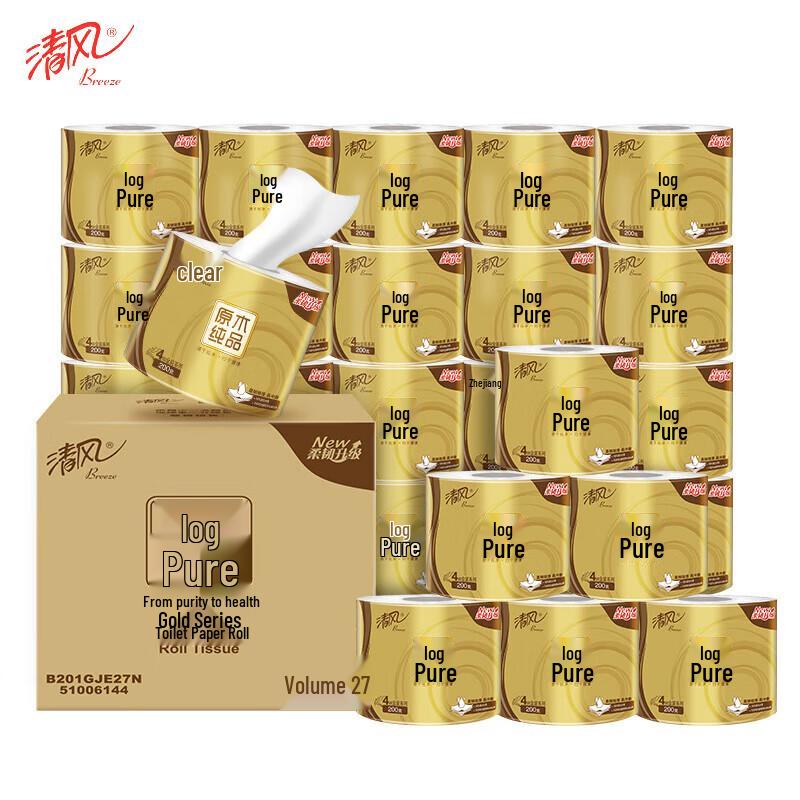Qingfeng 4-Ply Virgin Wood Pulp Toilet Paper Rolls