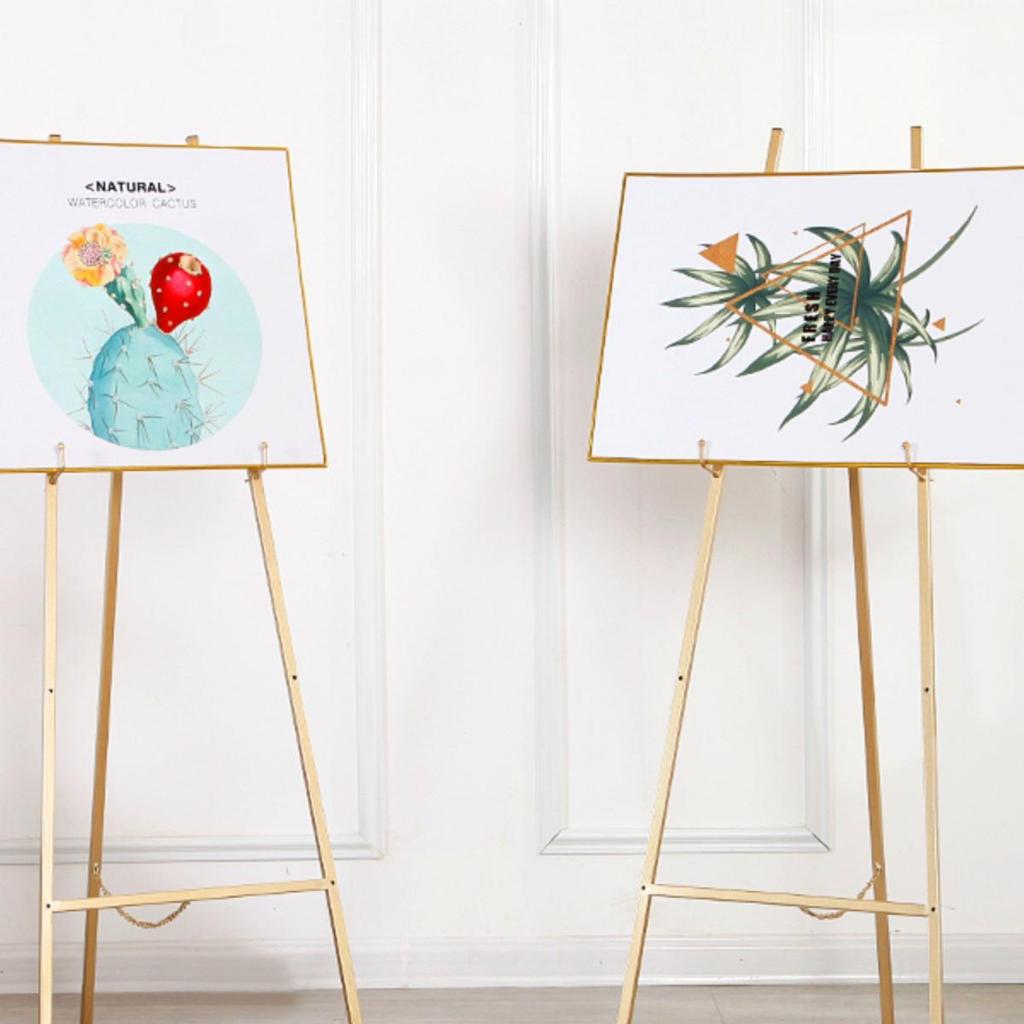 Gold Wedding Iron Easel: Photo Frame & Welcome Sign Display Stand for Nordic Oil Paintings