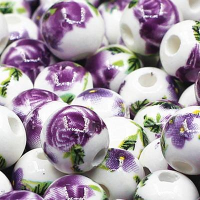 Chxiuu série perles en céramique 8mm fleur Patte perle ronde matériaux faits à la main 3 couleurs 26 pièces pour la fabrication de bijoux de bracelet à bricoler soi-même