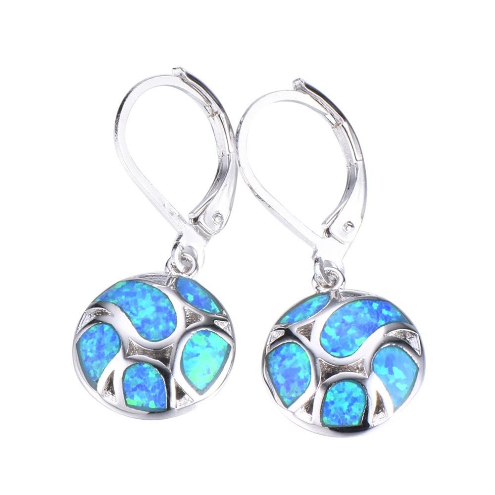 

Boho Cute Starfish Shape Drop Earrings for Women Blue Imitating Fire Opal Earrings 2021 Fashion Woman Wedding Band