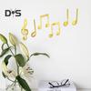 6Pcs Creative Wall Decal Sticker Three-dimensional Fashion Phonogram Sticker Music Classroom Wall Decorations