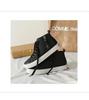 Damen Seitlicher Reißverschluss Bequeme Atmungsaktive Schwarze Lederschuhe Studenten Flats Skateboardschuhe Lässige Damen Sneaker