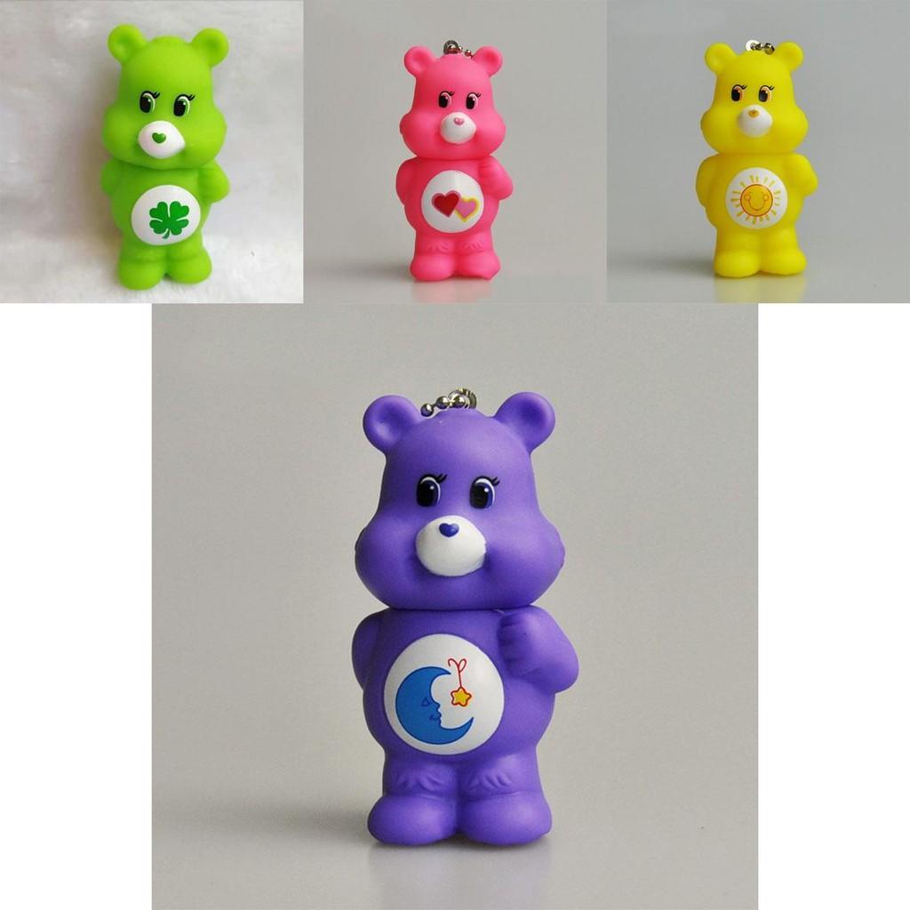 PVC-Kunststoff Care Bears Schlüsselanhänger Spielzeugfiguren Tasche Anhänger Kinder Weihnachten Geburtstagsgeschenk
