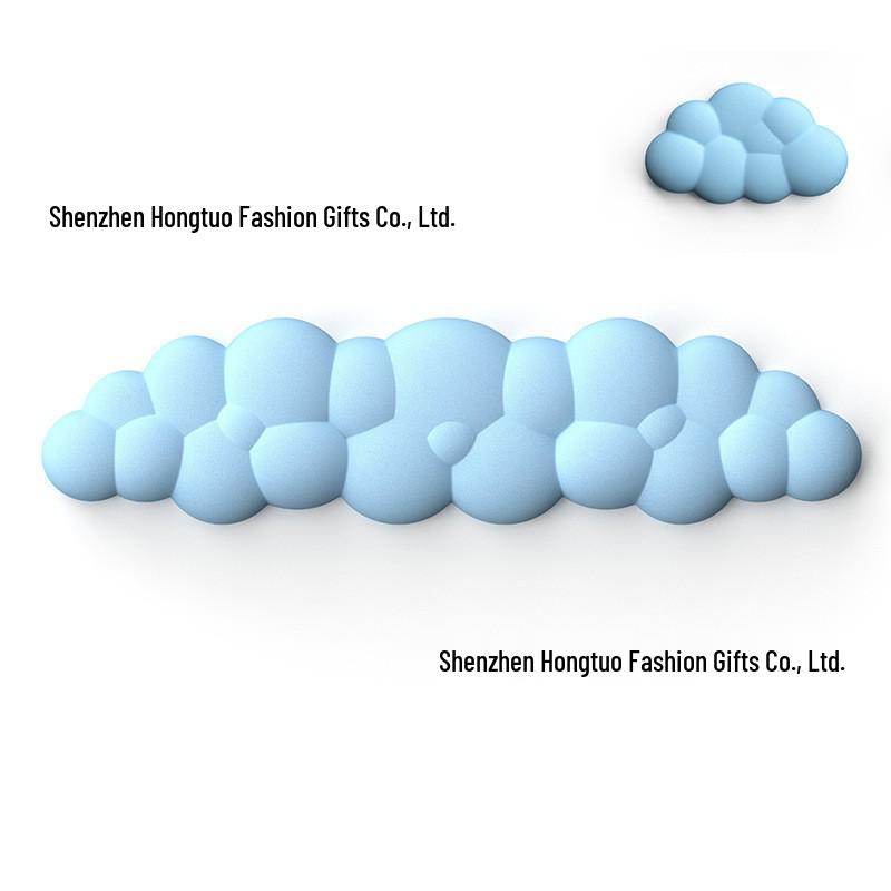 Cloud Leather Mouse Pad & Memory Foam Wrist Rest - Non-Slip Silicone Keyboard Support