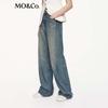 MO&Co. Women's Mid-Rise Straight-Leg Denim Trousers