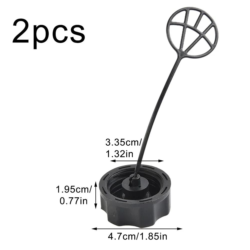 2pcs Fuel Petrol Tank Cap For Lawn Mower Grass Strimmer Trimmer Brush Cutter Chainsaw Part Tank Cap Replacement Parts