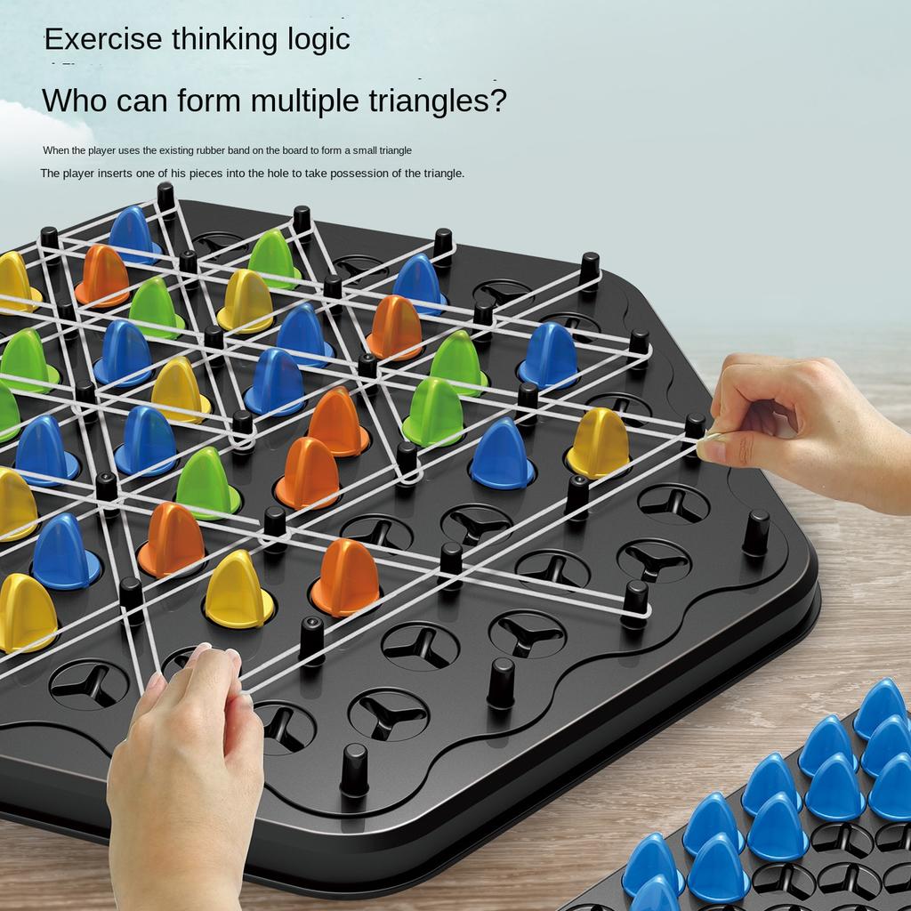 New Chain Triangle Chess Game Triggle Rubber Band Game Educational Interactive Game Battle Set For Family Party Gift
