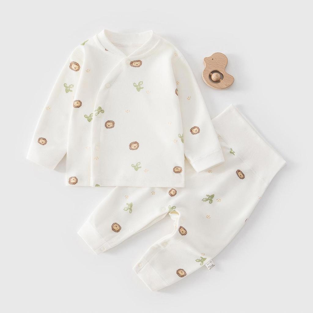 Pure Cotton Baby High-Waisted Two-Piece Set - Newborn Autumn Pajamas