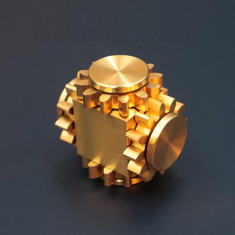 

EDC Hand-Cranked Spinner Brass Gear-Driven Finger Spinner Adult ADHD Stress Relief Toy Office Stress Relief Toy Gift