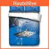 Luxurious 3d Shark Duvet Cover With Pillow Cases Marine Animal Quilt Bedding Set New
