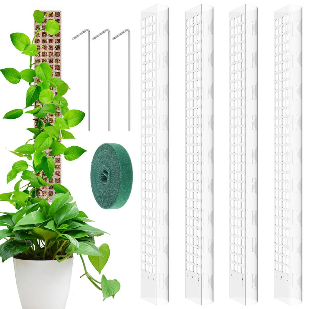 2/4/6Pcs New Plant Climbing Moss Poles Plastic Adjustable Height Plants Growing Support Stand  Indoor Plant Stake Growing Pole