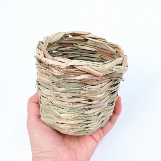 Hamsternest, Kauspielzeug, Naturgras, handgewebtes Strohnest, kleines Haustier-Versteck, Tunnel