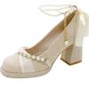 Mary Jane High Heels Women's Thick Heels 18-year-old Bar Mitzvah Xiuhe Wedding Dress Two Wear Engagement Shoes Bride Bridesmaid Shoes