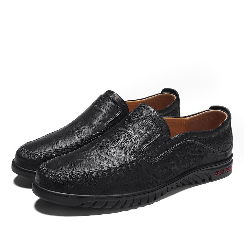 

Модные весенне-осенние кожаные классические мужские туфли без застежек, легкие мужские удобные прогулочные туфли, новые универсальные деловые туфли для мужчин 47 чёрный