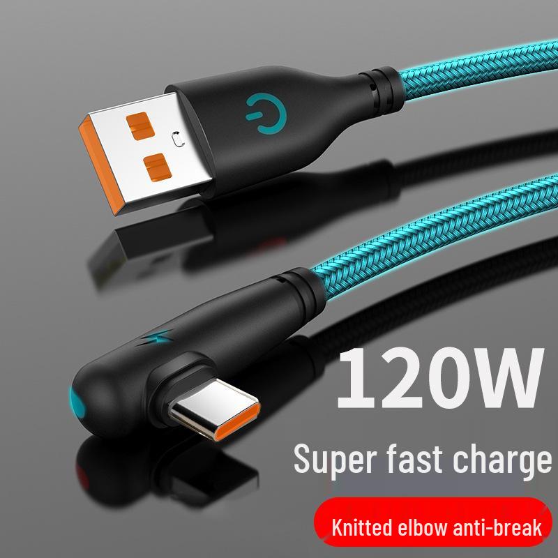 120W Super Fast Charging Braided Type-C Cable for Huawei Honor 6A