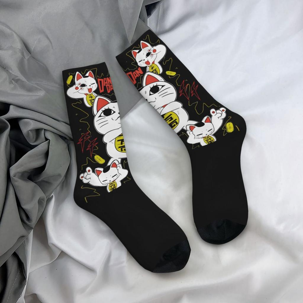 Winter Warm Retro Women Men Dandadan Lucky Turbo Granny Socks Anime Non-slip Basketball Socks