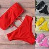 2025 New Bikini High Waist Strapless Sexy Bikini Women Swimwear Women  Fashion Swimsuit Padded Bathing Suit Monokin Pure Color