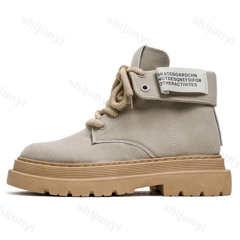 Fashion Retro Style High Top Men's Casual Thick Soled Short Boots 2025 Autumn New Fashion Trend Versatile Comfortable Chunky Ankle Boots