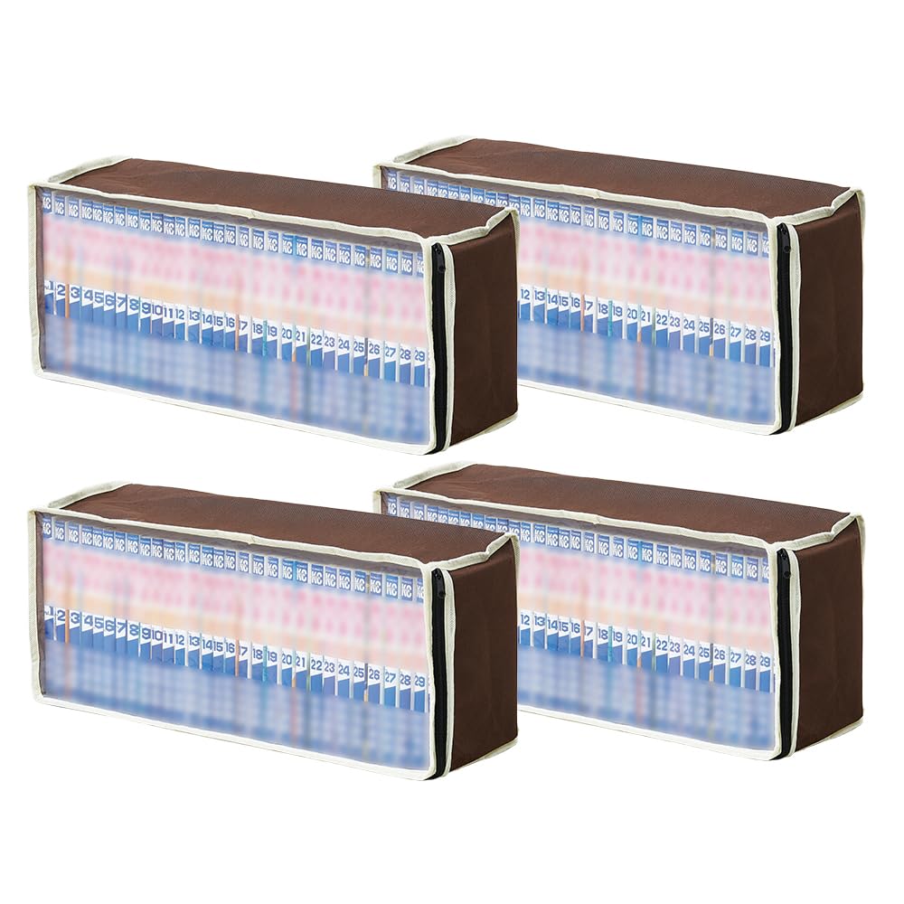 Aimedia Comic Storage Bags Set 4 Cases Boxes Manga Books Closet Under Bed Dust Prevention Organization Tankobon Wide