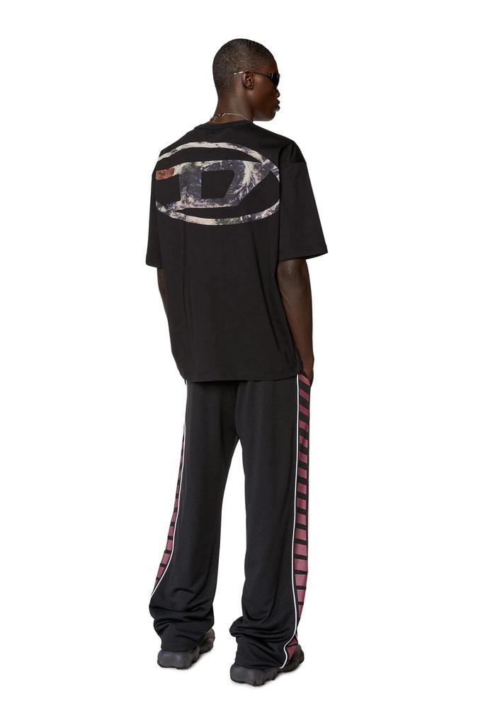 Diesel Logo Oval D A110790CATM M Black X Ivory 900 Men's T-Shirt