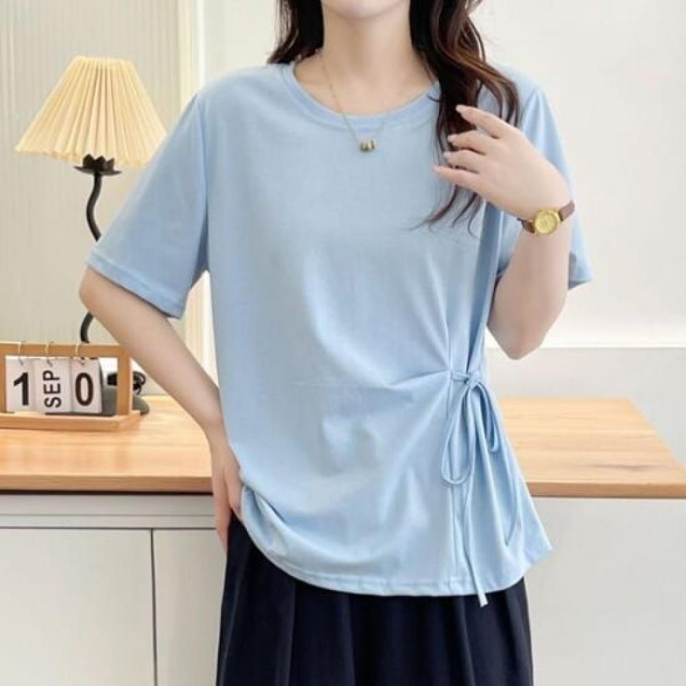 Navava Women WaisT Ribbon PoinT ShorT Sleeve T shirT nT2699