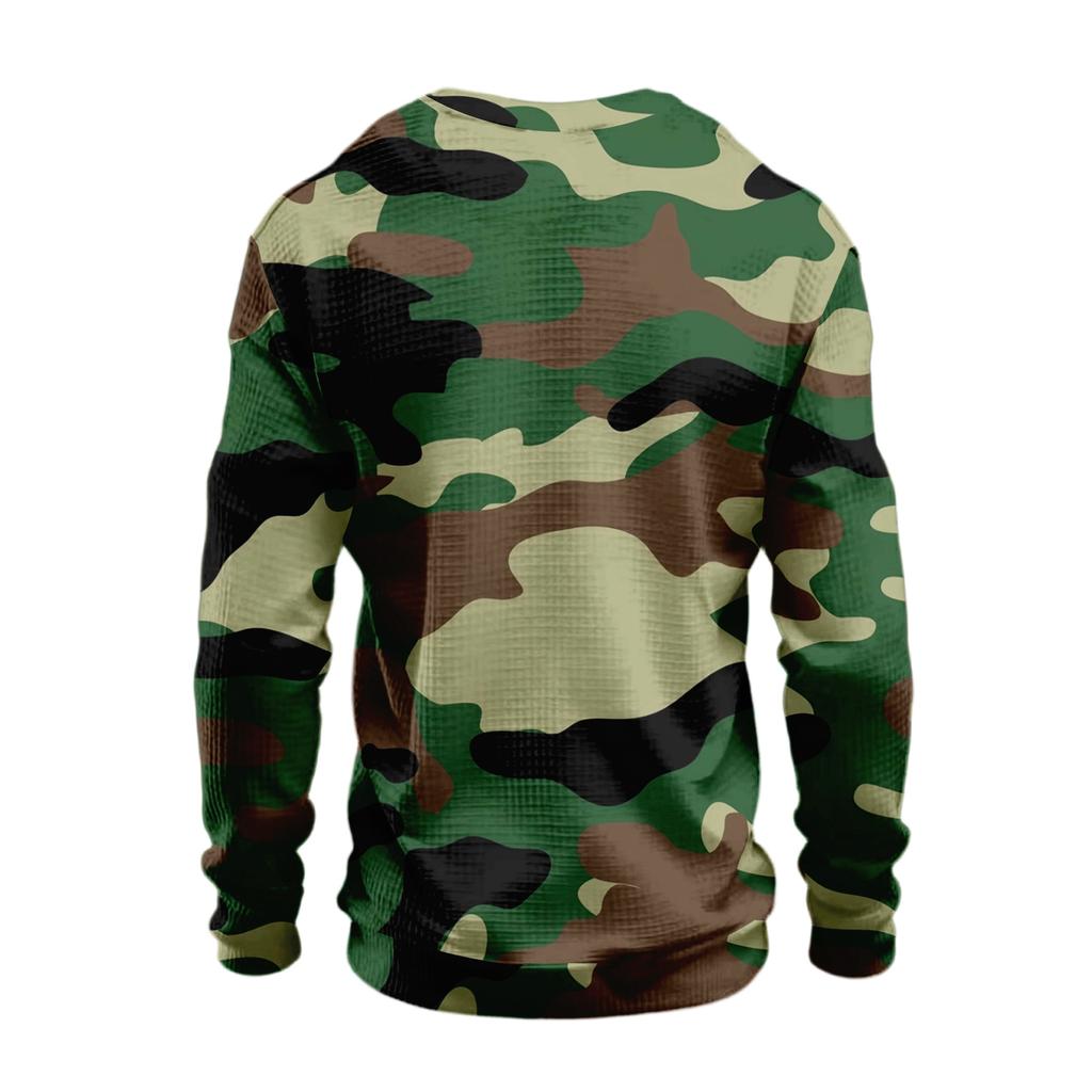 Pánský ležérní top s digitálním potiskem a dlouhým rukávem, Pánský kulatý výstřih s dlouhým rukávem