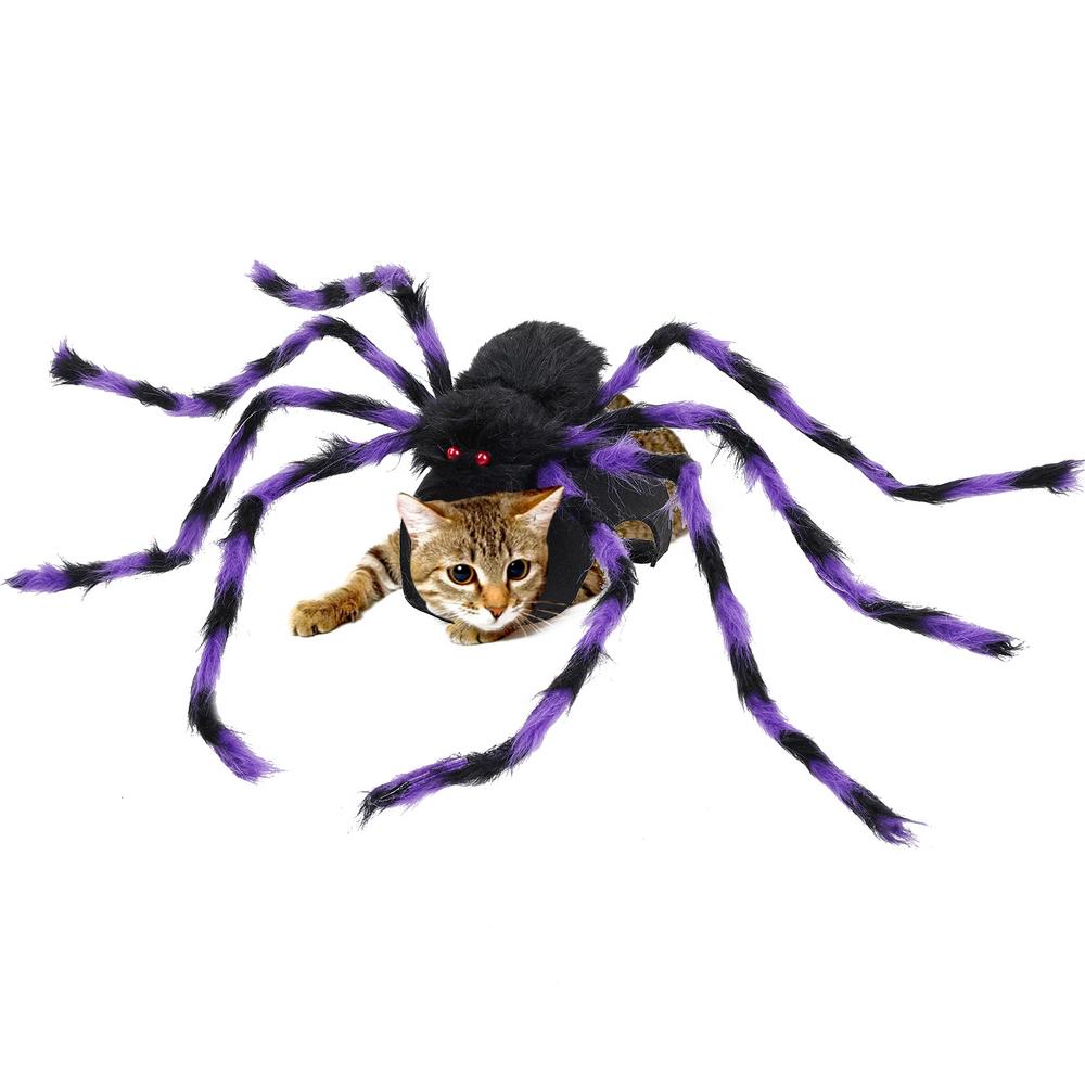 Dog Halloween Costumes Spider Furry Giant Simulation Spider Pets Outfits Adjustable Halloween Pet Costume For Dogs And Cat Dress