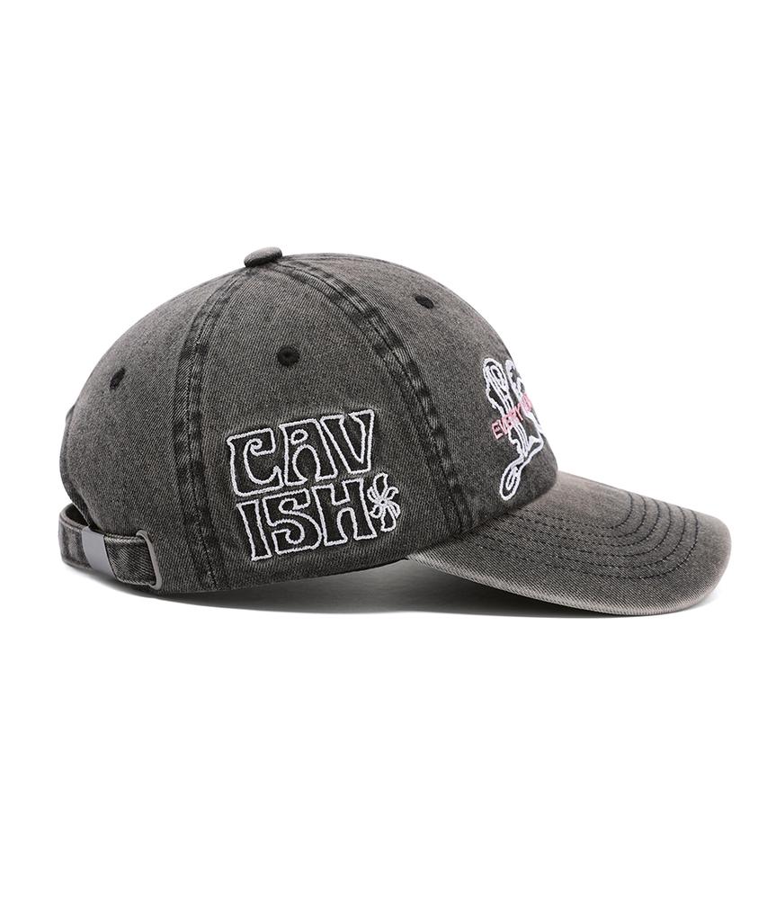 CAVISH Washed Denim Emb Ball Cap Black(Cv2Fsuab22A)