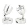 RV LED Reading Light Press Dimming Switch USB Port Wall Mount Car Interior Light for Caravan Camper Boat Silver Neutral