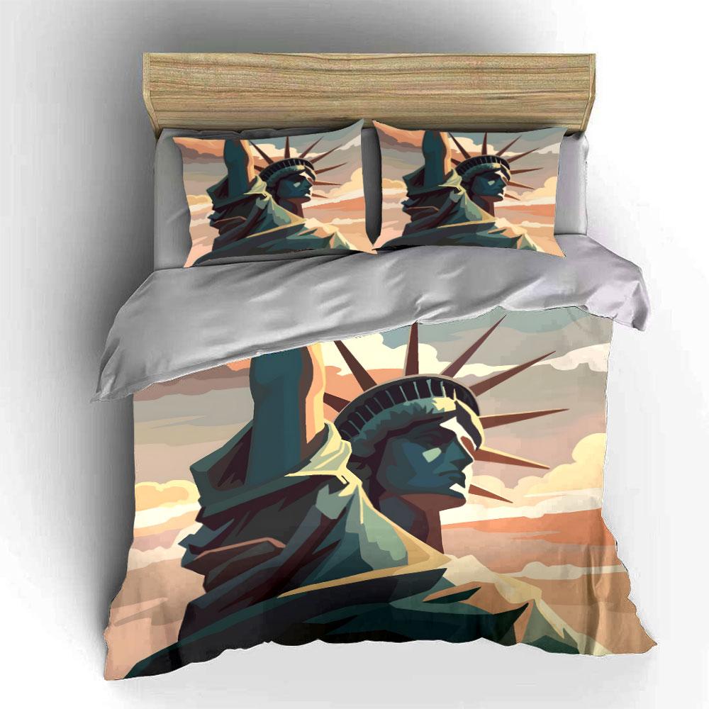 Statue of Liberty artwork. Bedding sets Duvet cover sets Duvet covers Pillowcases(1*Duvet Cover 2*Pillowcases without duvet insert)