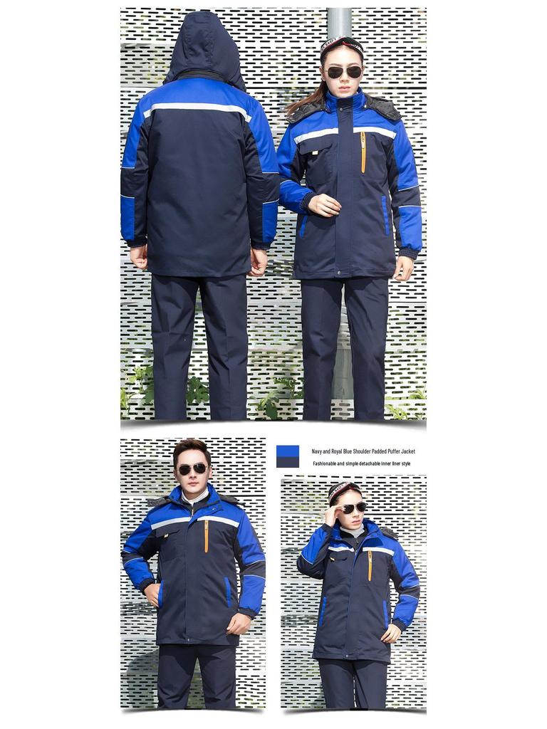 Winter Workwear Cotton Padded Jacket: Cold-Proof, Reflective, Warm Protection for Freezer Storage